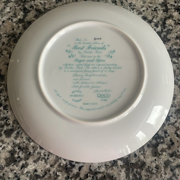 8" Collectors Plate #814A "Best Friends" By Sandra Kuck 1993 - Picture 4 of 10